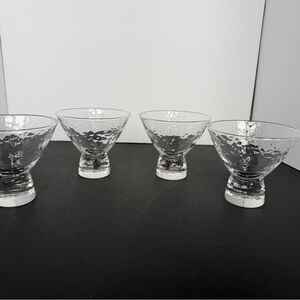 Hammered Glass Cocktail Dessert Glasses - Set of 4